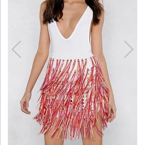 Nasty gal Dance to the music fringe skirt